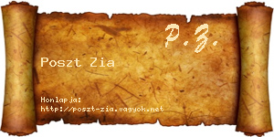 Poszt Zia névjegykártya